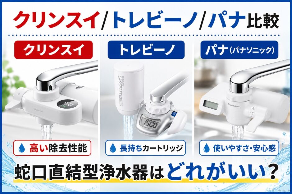 クリンスイ/トレビーノ/パナ比較｜蛇口直結型浄水器はどれがいい?