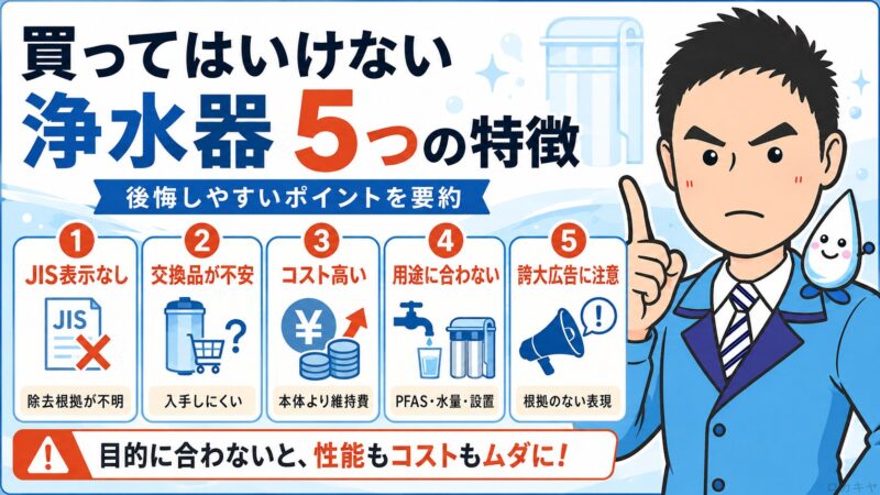 買ってはいけない浄水器5つの特徴
