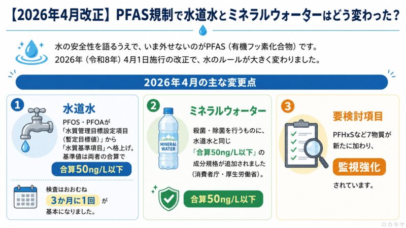 PFAS規制水道水とミネラルウォーター