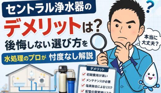 セントラル浄水器のデメリットは？後悔しない選び方を水処理のプロが忖度なし解説