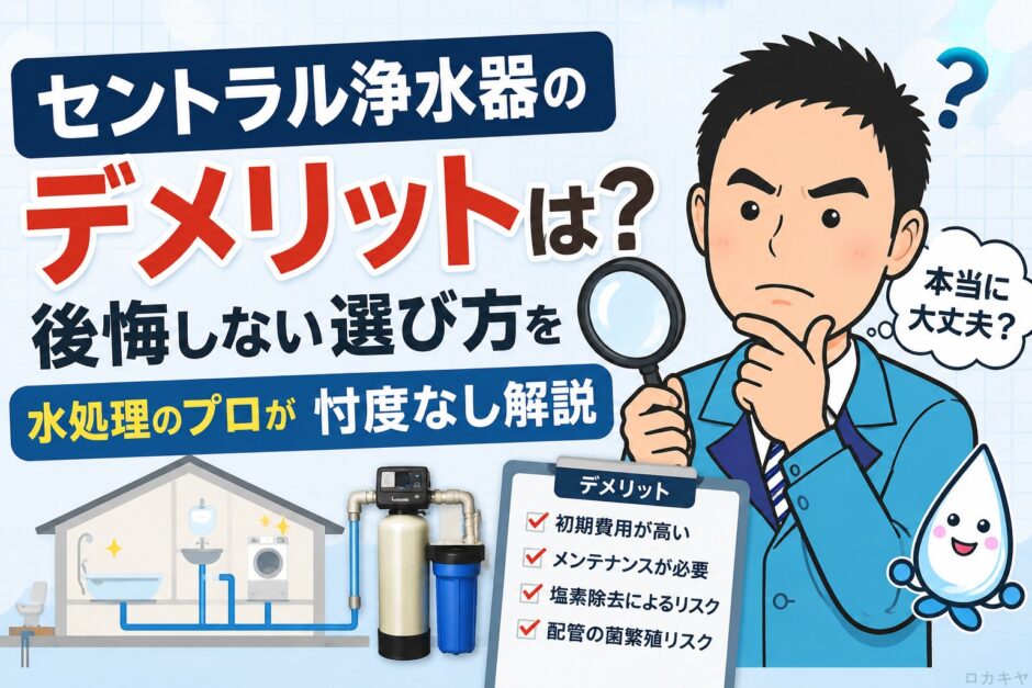 セントラル浄水器のデメリットは？後悔しない選び方を水処理のプロが忖度なし解説