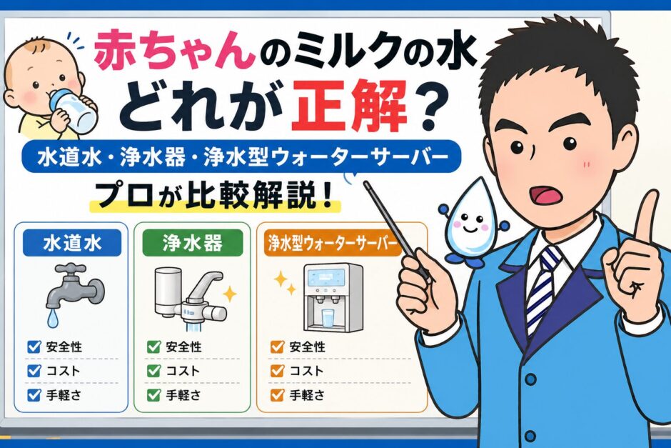 赤ちゃんのミルクの水はどれが正解？水道水・浄水器・サーバーをプロが比較