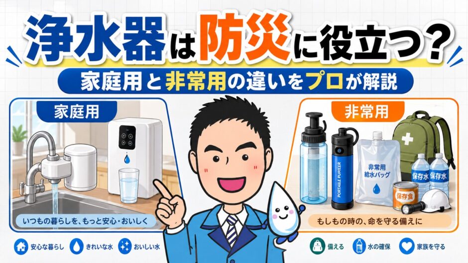 浄水器は防災に役立つ？家庭用と非常用の違いを水処理のプロが解説