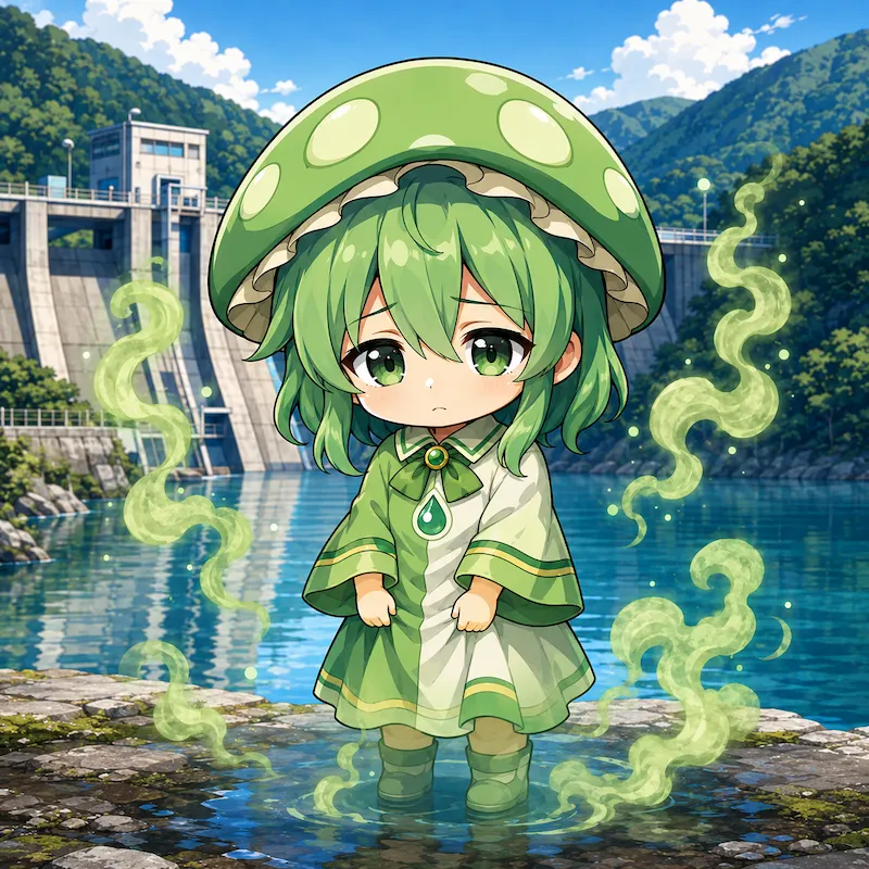 2-MIB（カビ臭）のキャラクターイラスト